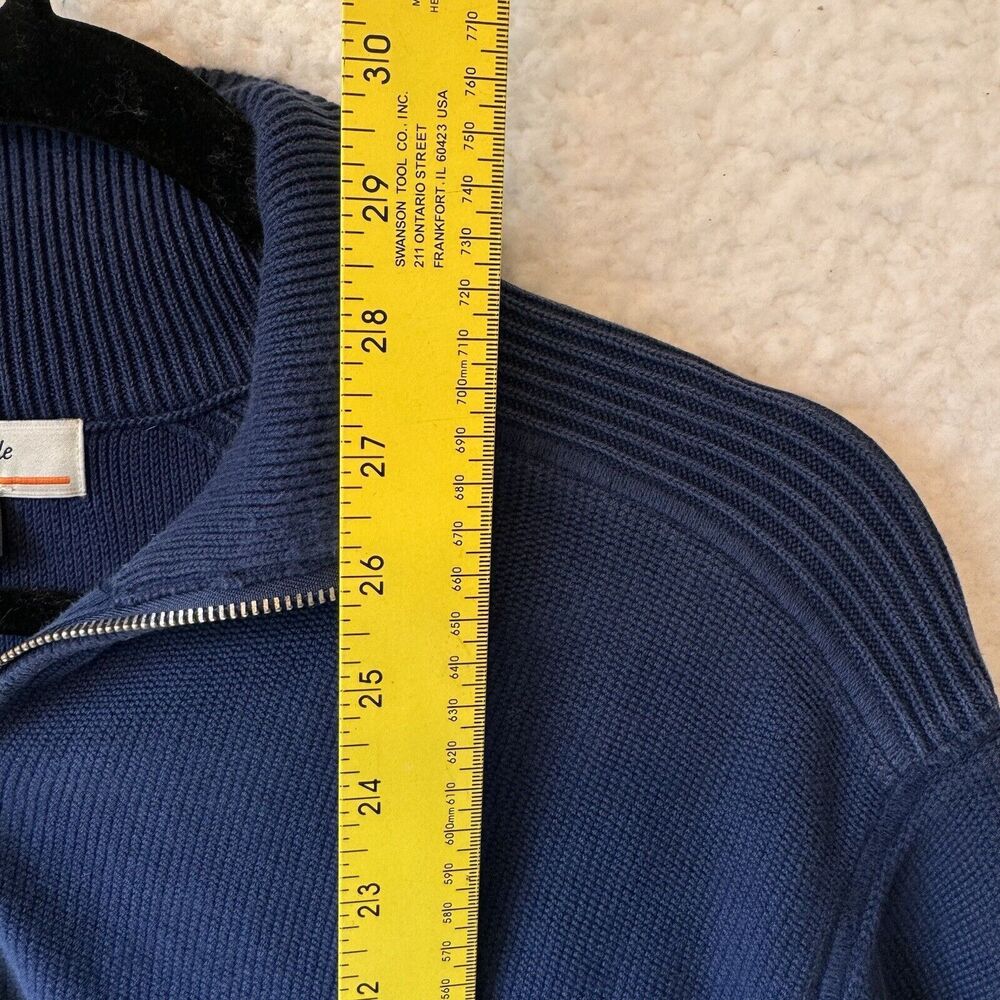 Faconnable 1/4 Zip Golf Casual Cotton Sweater Mens Size L Navy Blue Preppy - Picture 7 of 10